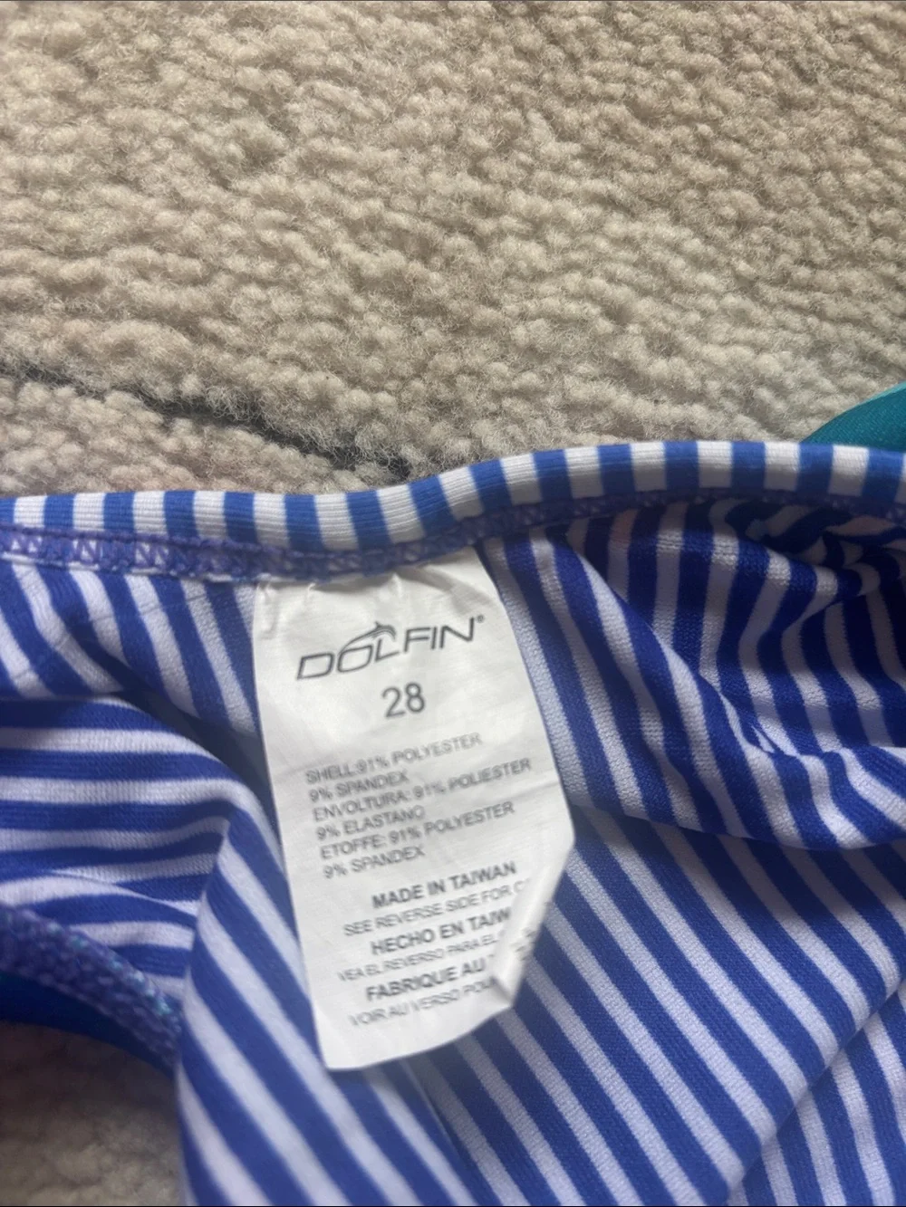 Dolfin Uglies Girls' Multicolor Geo Stripe One-Piece Swimsuit - Blue Base